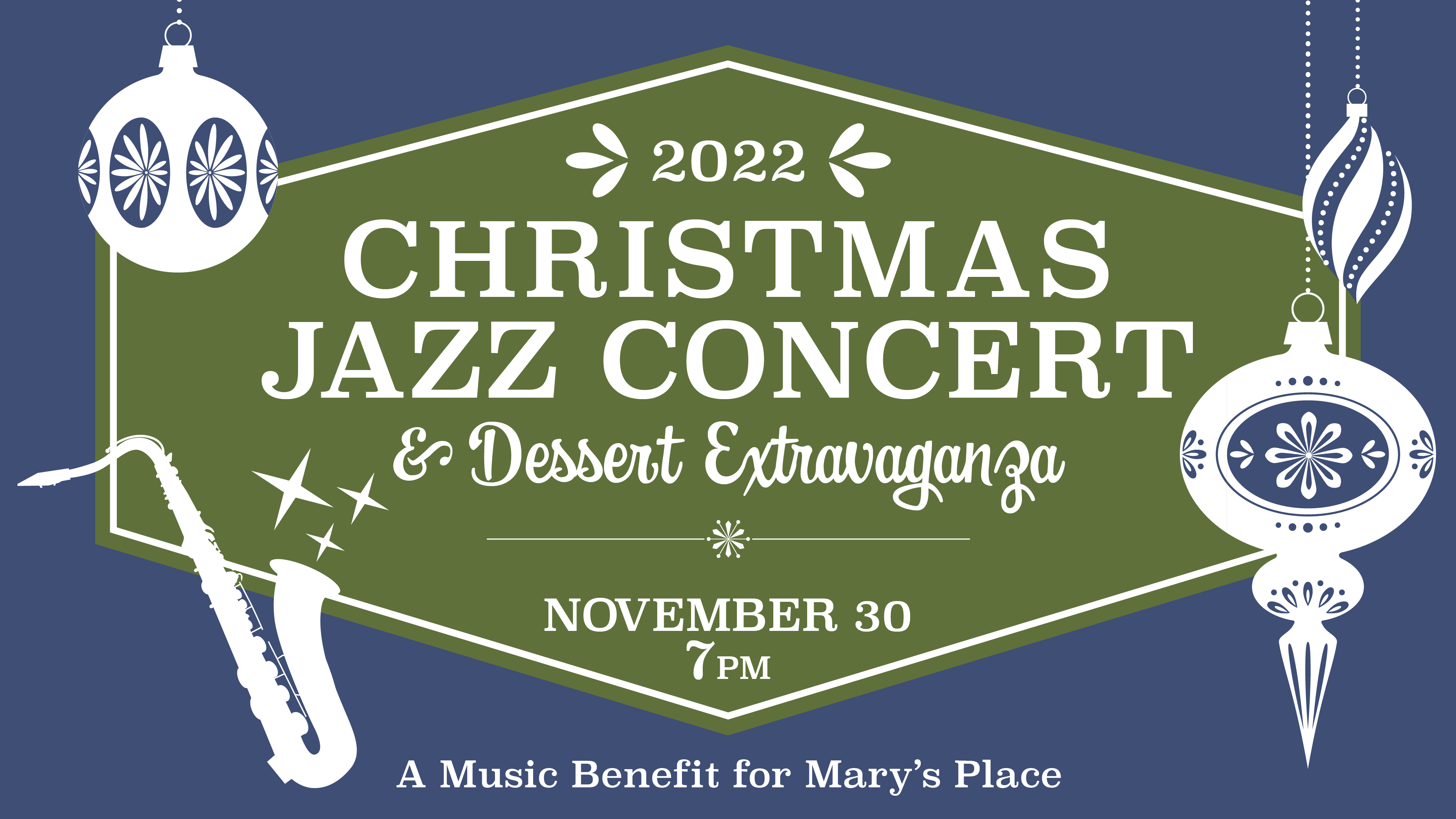 decorative Christmas graphic for jazz concert